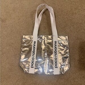Paco Rabanne Metallic Silver Tote